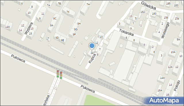 Katowice, Kupca Jana, 14, mapa Katowic