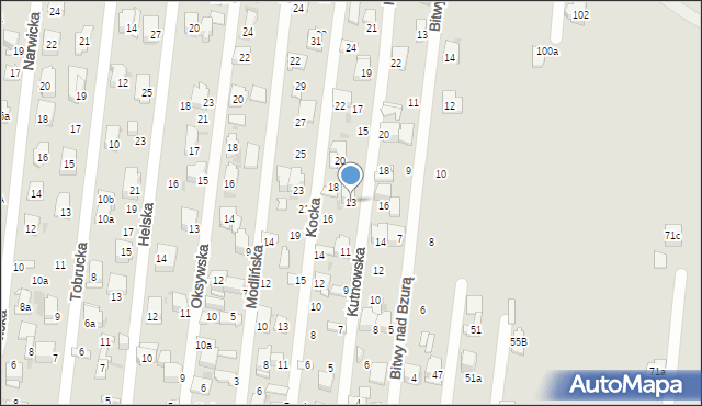 Kielce, Kutnowska, 13, mapa Kielc