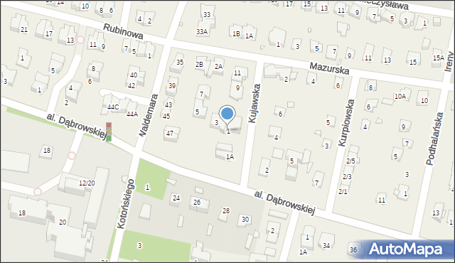 Komorów, Kujawska, 1, mapa Komorów