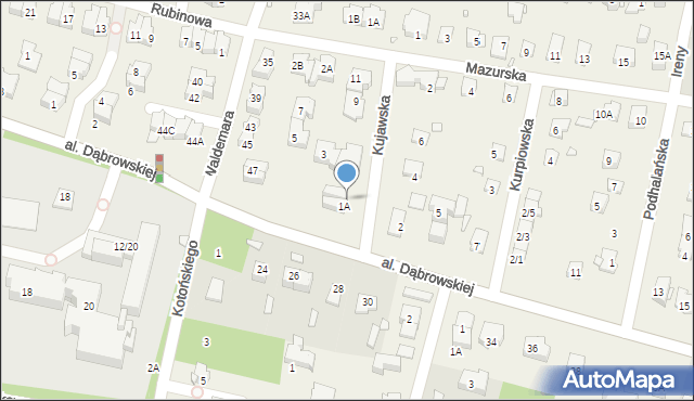 Komorów, Kujawska, 1B, mapa Komorów