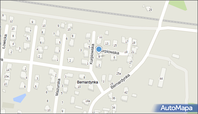 Konin, Kurpiowska, 4, mapa Konina