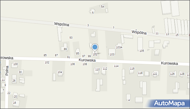 Końskowola, Kurowska, 101, mapa Końskowola