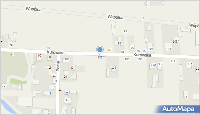 Końskowola, Kurowska, 102, mapa Końskowola