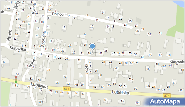 Końskowola, Kurowska, 41, mapa Końskowola