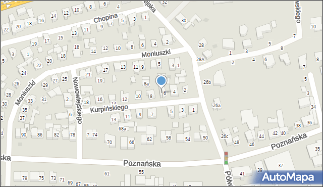 Kostrzyn, Kurpińskiego Karola, 6a, mapa Kostrzyn