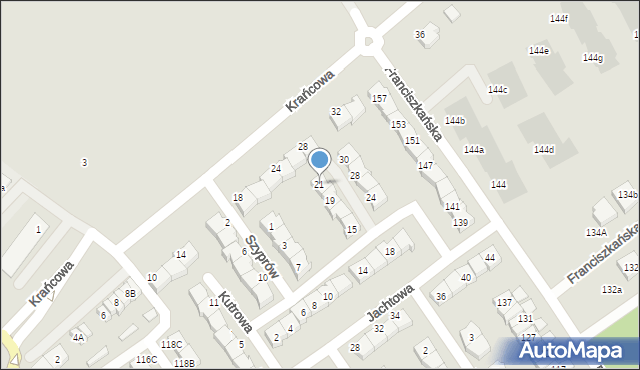 Koszalin, Kutrowa, 21, mapa Koszalina