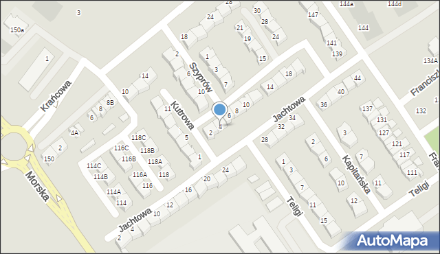 Koszalin, Kutrowa, 4, mapa Koszalina