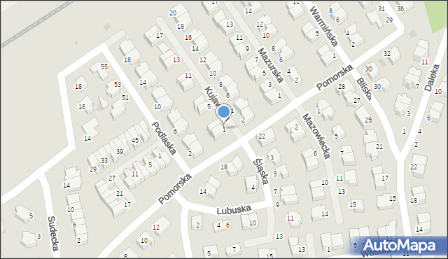 Koszalin, Kujawska, 1, mapa Koszalina