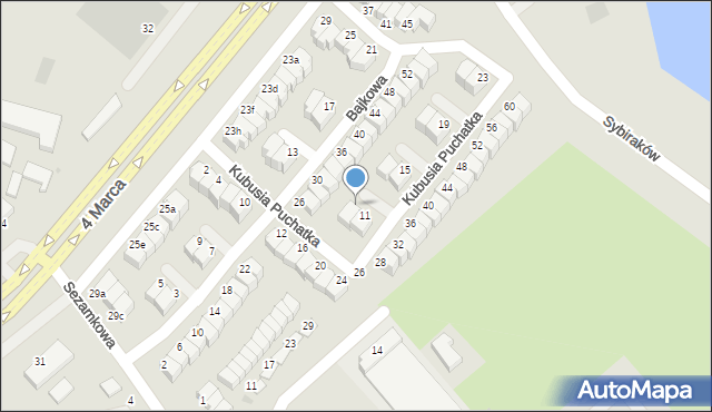 Koszalin, Kubusia Puchatka, 13, mapa Koszalina