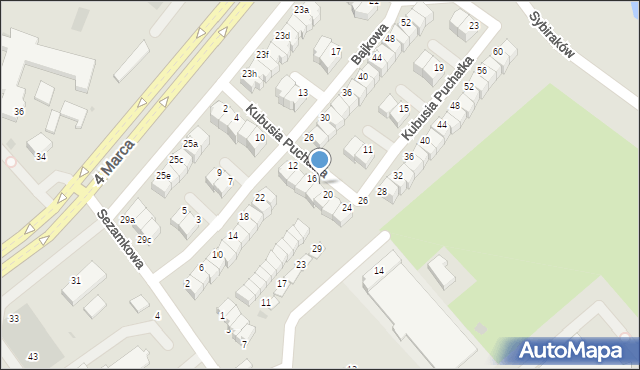 Koszalin, Kubusia Puchatka, 18, mapa Koszalina