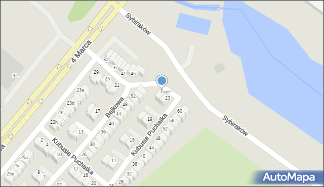 Koszalin, Kubusia Puchatka, 25, mapa Koszalina