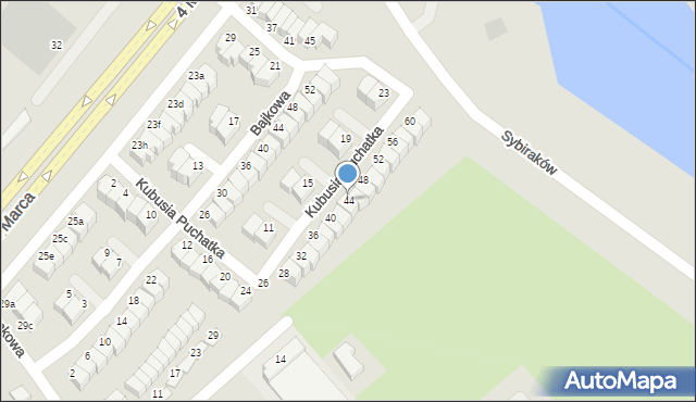 Koszalin, Kubusia Puchatka, 44, mapa Koszalina