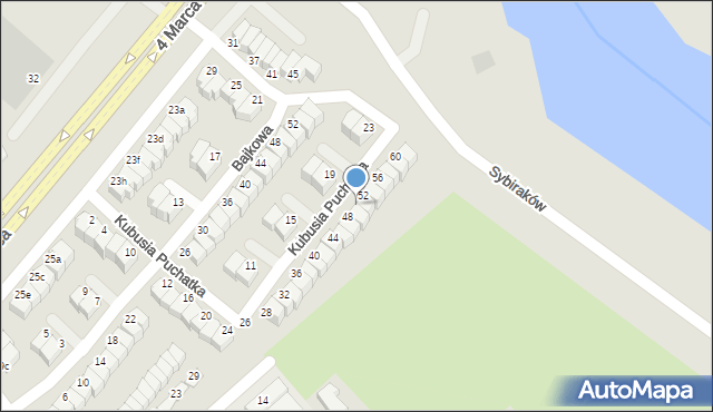 Koszalin, Kubusia Puchatka, 50, mapa Koszalina