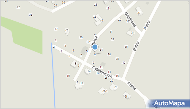 Koszalin, Kurek, 6, mapa Koszalina