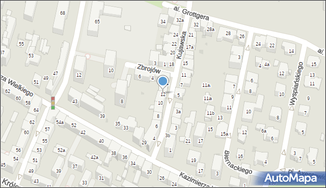 Kraków, Kujawska, 12, mapa Krakowa