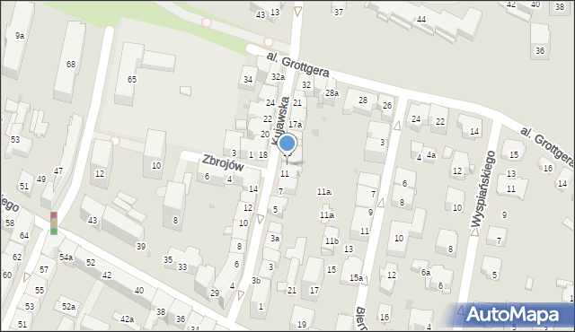 Kraków, Kujawska, 13, mapa Krakowa