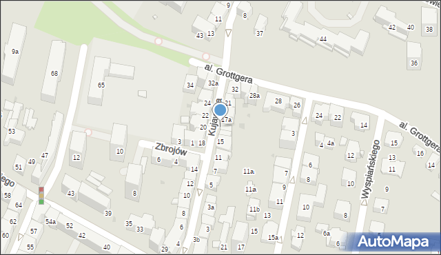 Kraków, Kujawska, 17b, mapa Krakowa