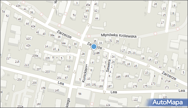 Kraków, Kunickiego Stanisława, 2, mapa Krakowa