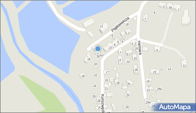 Kraków, Kurozwęckiego Dobiesława, 14, mapa Krakowa