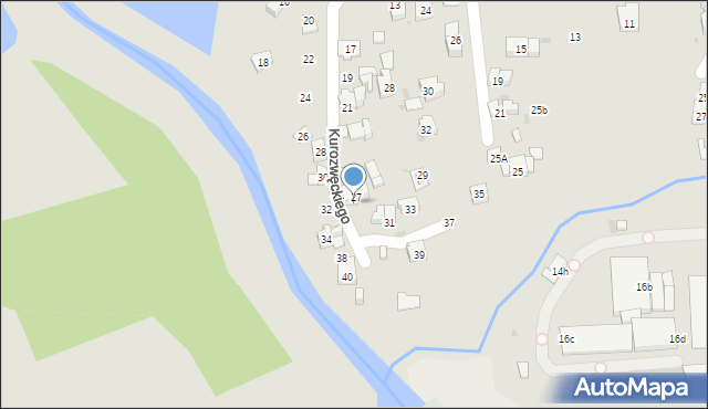 Kraków, Kurozwęckiego Dobiesława, 27a, mapa Krakowa