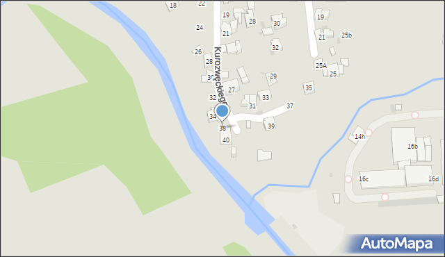 Kraków, Kurozwęckiego Dobiesława, 38, mapa Krakowa
