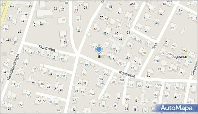 Kraków, Kustronia Józefa, 3B, mapa Krakowa