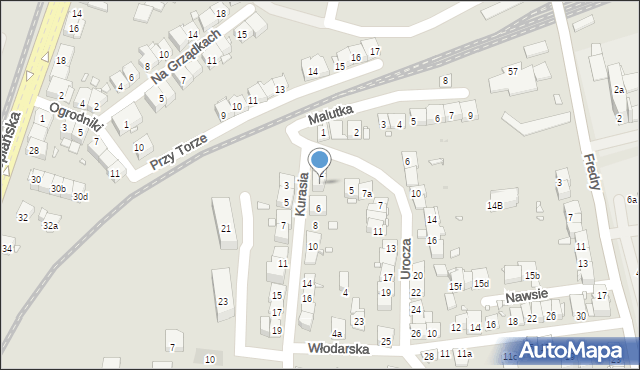 Kraków, Kurasia Ferdynanda, 4, mapa Krakowa