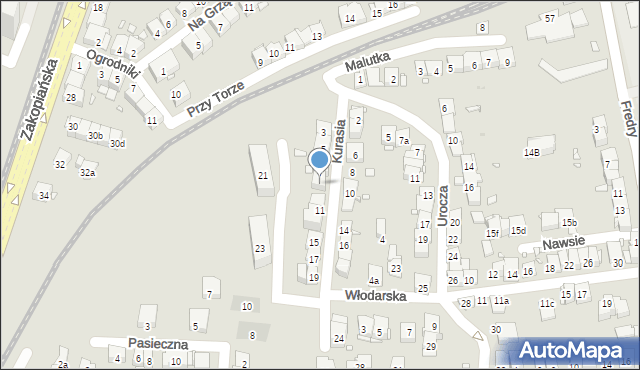 Kraków, Kurasia Ferdynanda, 9, mapa Krakowa