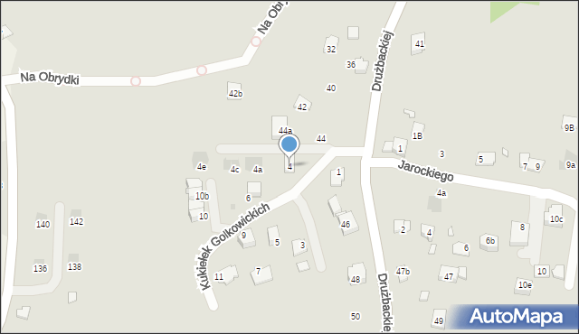 Kraków, Kukiełek Golkowickich, 4, mapa Krakowa