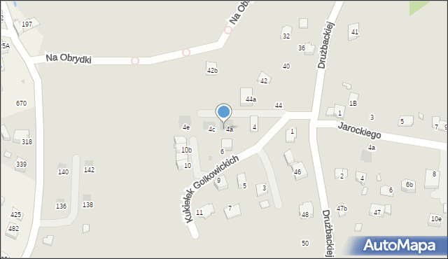 Kraków, Kukiełek Golkowickich, 4b, mapa Krakowa