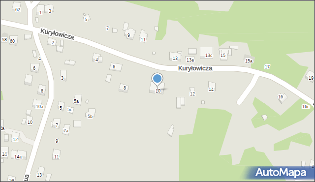 Kraków, Kuryłowicza Jerzego, 10, mapa Krakowa