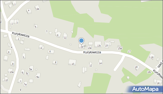 Kraków, Kuryłowicza Jerzego, 13, mapa Krakowa