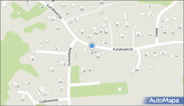 Kraków, Kuryłowicza Jerzego, 22, mapa Krakowa