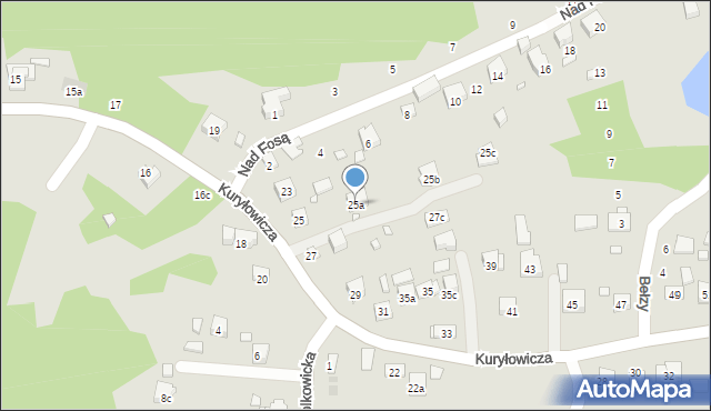 Kraków, Kuryłowicza Jerzego, 25a, mapa Krakowa