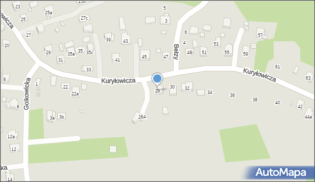 Kraków, Kuryłowicza Jerzego, 28, mapa Krakowa
