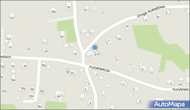 Kraków, Kuryłowicza Jerzego, 3, mapa Krakowa