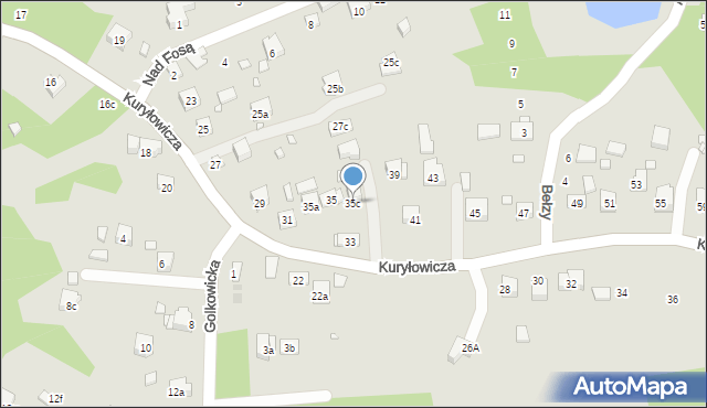Kraków, Kuryłowicza Jerzego, 35c, mapa Krakowa
