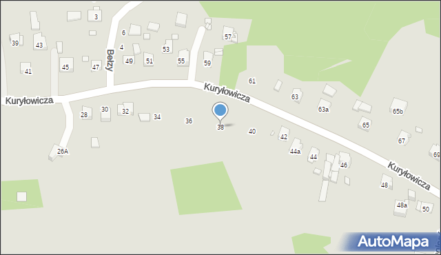 Kraków, Kuryłowicza Jerzego, 38, mapa Krakowa