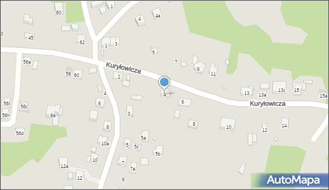Kraków, Kuryłowicza Jerzego, 4, mapa Krakowa