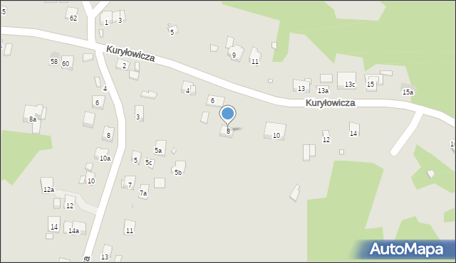 Kraków, Kuryłowicza Jerzego, 8, mapa Krakowa