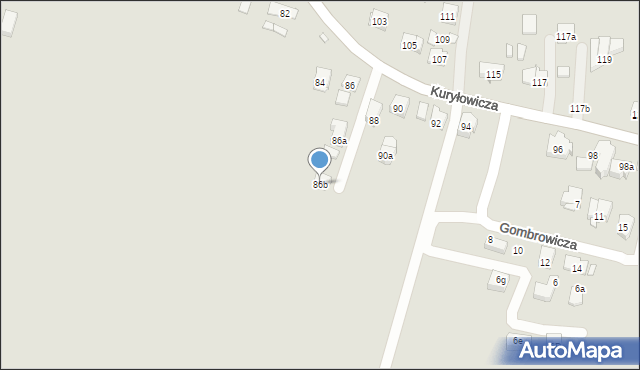 Kraków, Kuryłowicza Jerzego, 86b, mapa Krakowa