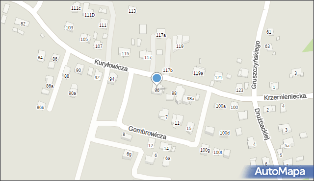 Kraków, Kuryłowicza Jerzego, 96, mapa Krakowa