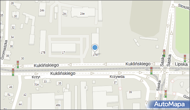 Kraków, Kuklińskiego Ryszarda, płk., 17A, mapa Krakowa