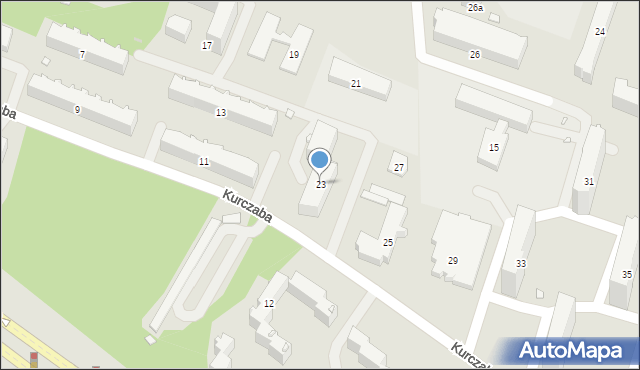 Kraków, Kurczaba Jana, 23, mapa Krakowa