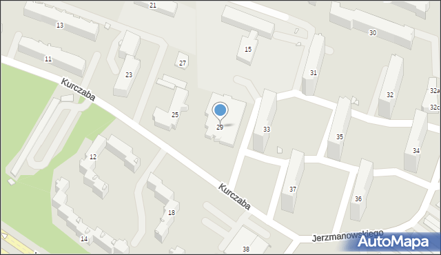 Kraków, Kurczaba Jana, 29, mapa Krakowa