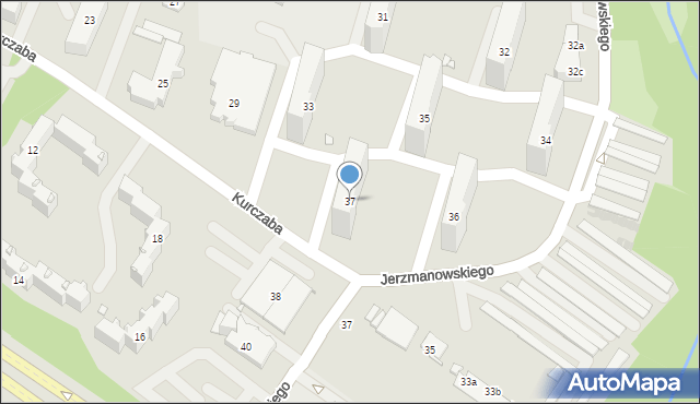 Kraków, Kurczaba Jana, 37, mapa Krakowa