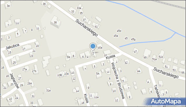 Kraków, Kusia Jana, ks., 2, mapa Krakowa