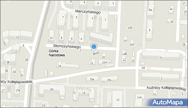 Kraków, Kuźnicy Kołłątajowskiej, 18, mapa Krakowa