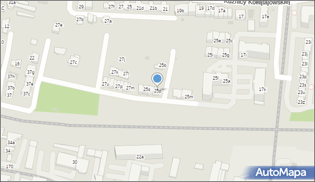 Kraków, Kuźnicy Kołłątajowskiej, 25p, mapa Krakowa