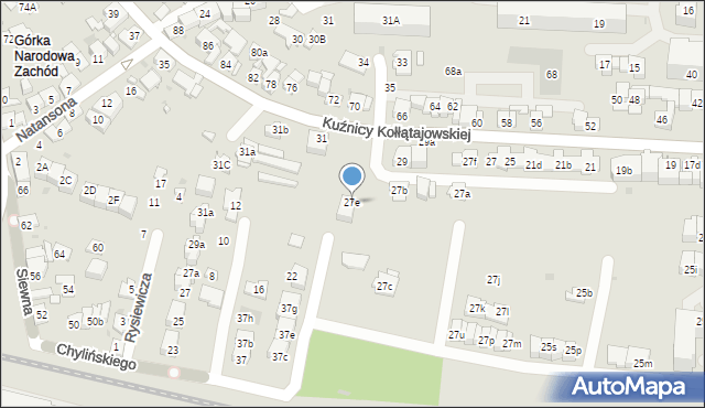 Kraków, Kuźnicy Kołłątajowskiej, 27e, mapa Krakowa